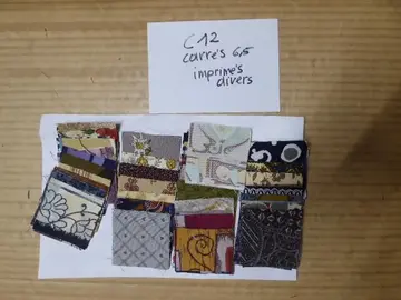 C12 Carrés 6,5 cm coton Imprimés divers