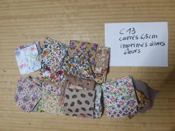 C13 Carrés 6,5 cm coton Imprimés fleurs et divers