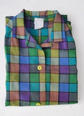 blouse à carreaux manches longues 42