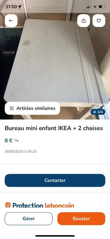 bureau enfant + verres + 3 plats four