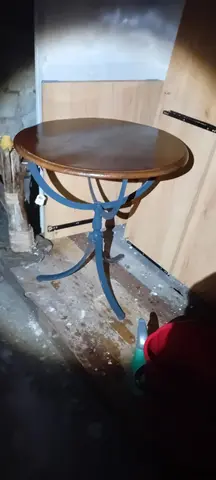 Guéridon bois fer forgé