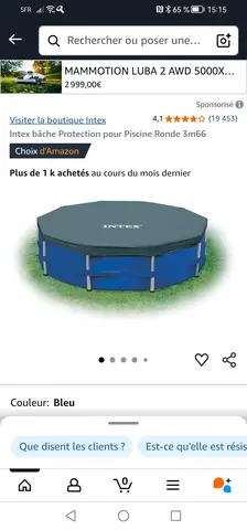 Bâche piscine intex