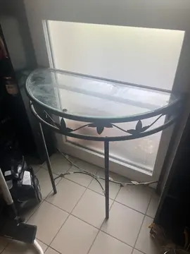 petite table en verre
