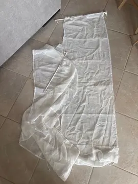 voilage relevable 2 m + barre pour fenêtre pvc sans percage