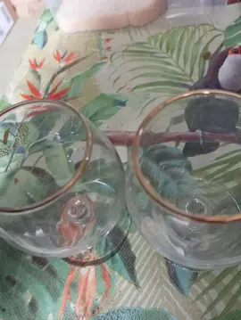 2 verres à liqueur ou digestif avec bord doré