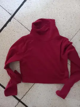 pull coll haut polyester taille s couleur rouge bordeaux