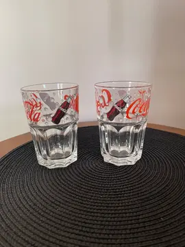 lot de 2 verres Coca Cola hauteur 12 cm