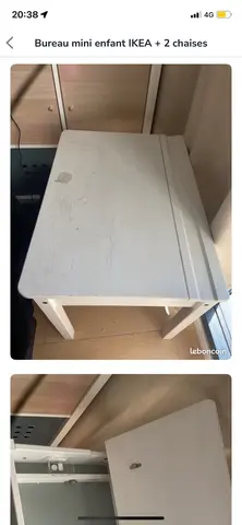 bureau mini enfant + 2 chaises IKEA