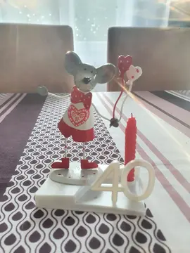 Décoration souris bougie anniversaire
