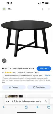 table basse ronde noire