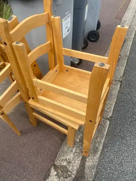 4 chaises bois