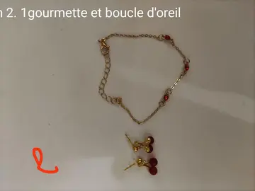 Num 2. Une gourmette et boucles d'oreilles.