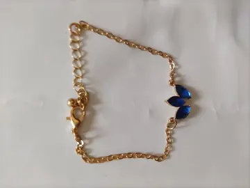 une gourmette. porte bleue
