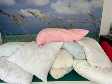 lot de coussins, draps et couvertures