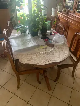 table à manger et bibliothèque