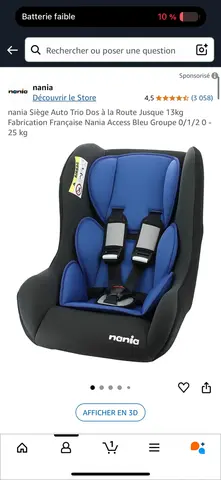siège auto 0-25kg