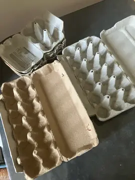 11 boîtes d’œufs vides