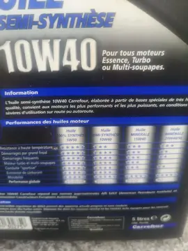 Bidon huile moteur semi synthèse
