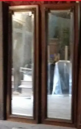 2 porte d'armoire en chêne avec miroirs