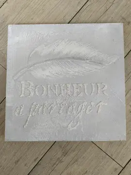 cadre décoratif Plume et message "Bonheur à partager"