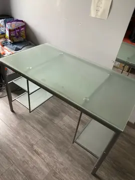 bureau acier et verre