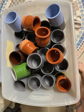 LOT POTS CERAMIQUE YAOURT LA LAITIERE