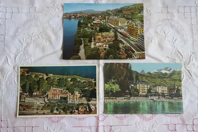 Lot de 3 Cartes postales anciennes de MONTREUX (Suisse)