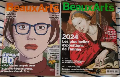 2 Magazines Beaux Arts, janvier et février 2024