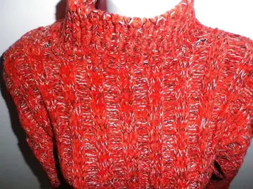 Pull rouge chiné
