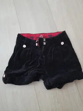 short noir velours 3 ans