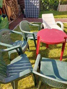 table, fauteuil, chaise longue