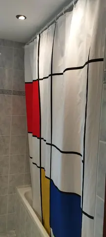 Rideau de douche avec barre de fixation