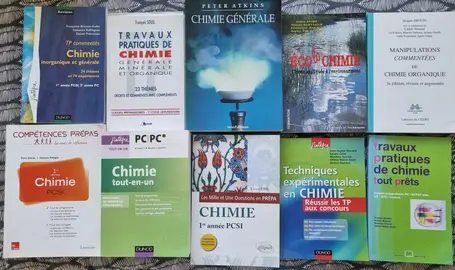 lot livres de chimie niveau enseignement supérieur, PC, PCSI