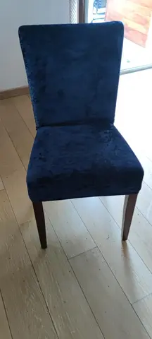 URGENT 6 chaises sky usé, données avec housses, pieds ok