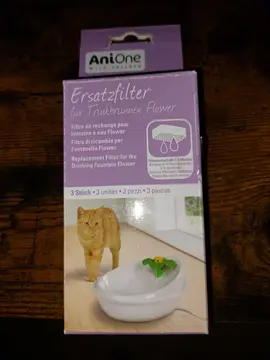 Filtre charbon fontaine chat Anyone ( Modèle blanc avec fleur)