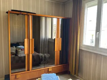 Armoire penderie 4 portes portes miroir fumées