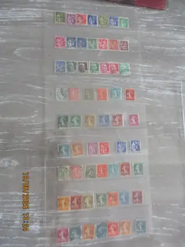 60 timbres oblitéré semeuse, iris, paix