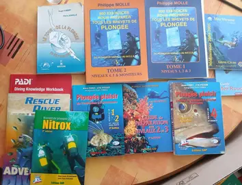 Lot de livres de plongée sous marine