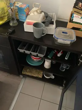 meuble bas cuisine - vaisselier noir