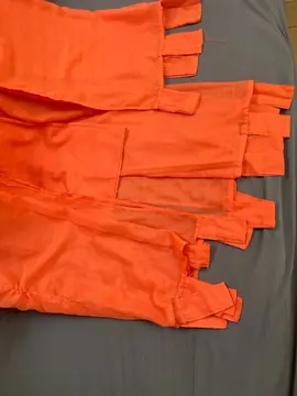 3 rideaux voilage orange