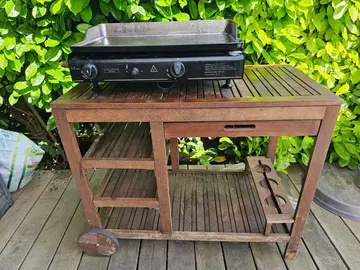 plancha et desserte en bois