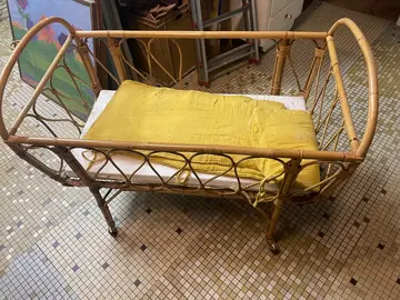 berceau rotin vintage déco