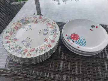 7 grandes assiettes plates et 4 petites