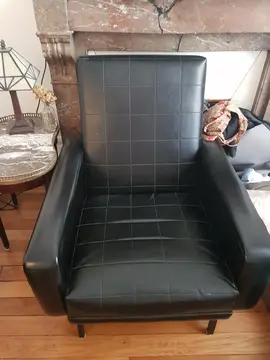 Fauteuil noir cuir