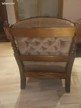 Paire de fauteuils en chene massif