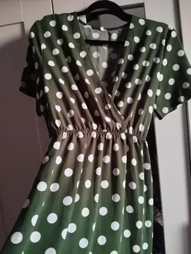 robe verte à pois L