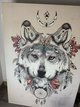 toile imprimée loup