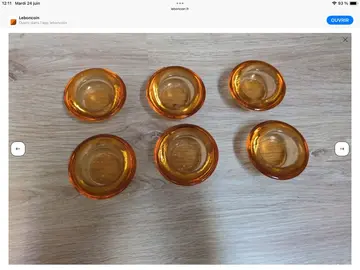 Lot de 6 photophores oranges