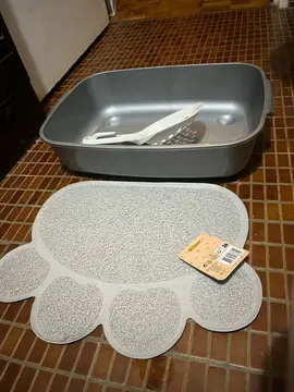Bac à litiere chat + pelle + tapis