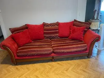 canape tissu + coussins